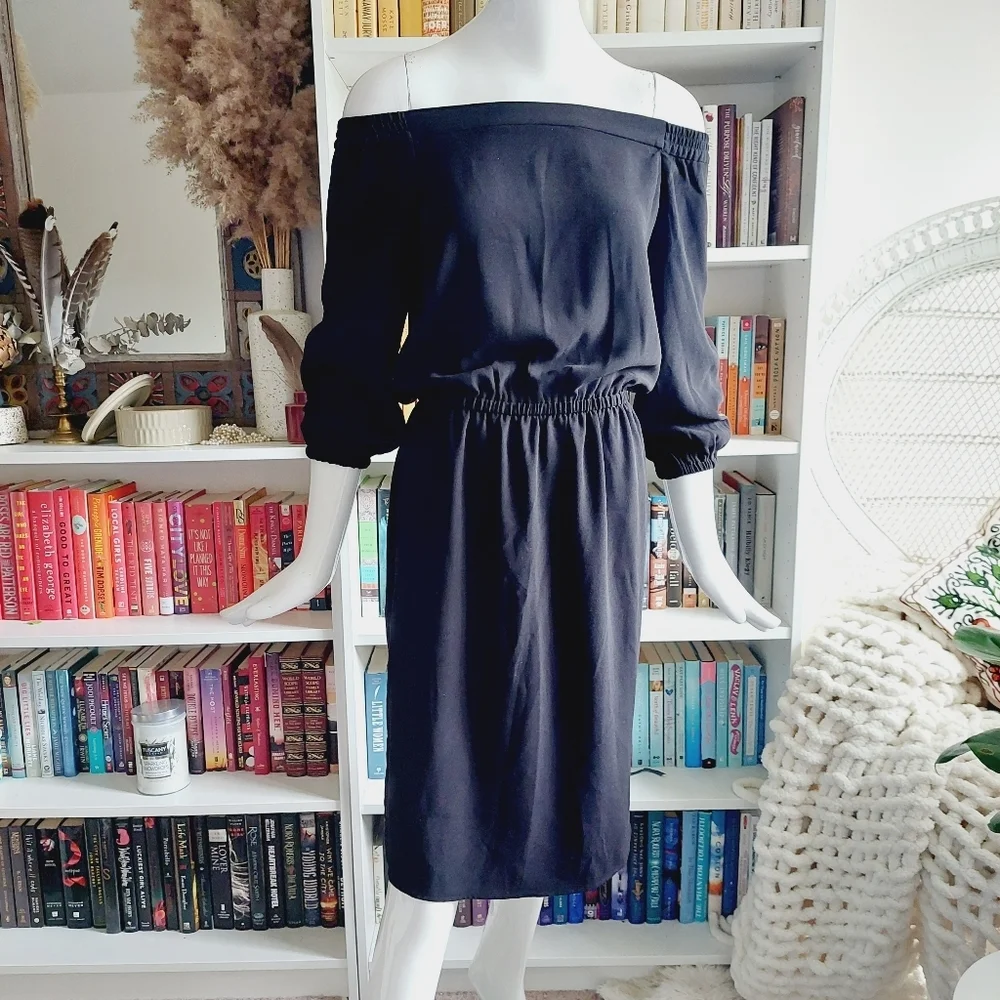 Ann Taylor Factory Off Shoulder Midi Dress - Picture 1 of 8